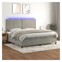 vidaXL Boxspringbett 200 x 200 cm hellgrau