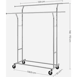 Songmics Garderobenständer HSR12S Silber
