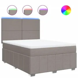 vidaXL Boxspringbett 140 x 200 cm Taupe
