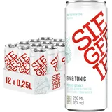 Siegfried Gin & Tonic | Premium Longdrink mit perfekt abgestimmtem Tonic Water | Ready-to-Drink | 12 x 250ml Dose | EINWEG | Made in Germany