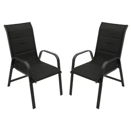 DEGAMO Garnitur LAGOS 5-teilig, Alu + Kunstgewebe schwarz