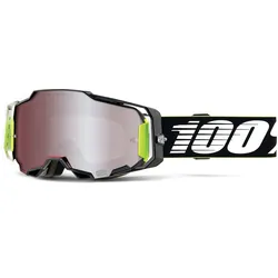 100% Armega HiPER Racr Motocross Brille, schwarz-weiss-grün für Männer