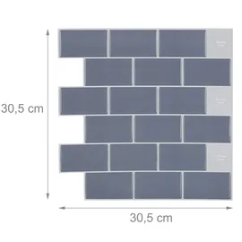 Relaxdays Fliesenaufkleber 10er Set 30,5 x 30,5 x 0,1 cm