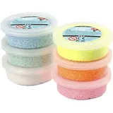 Creativ Company Foam Clay®, Glitter, Pastellfarben, 6x14 g