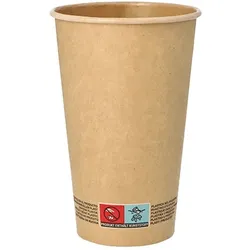 Papstar 1000 Pappbecher 0,4 l Ø 9 cm · 13,9 cm braun Heißgetränk Kaltgetränk Kaffee Becher