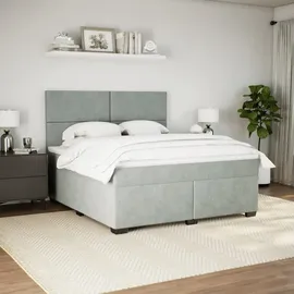 vidaXL Boxspringbett 180 x 200 cm Hellgrau