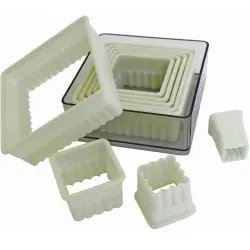 SCHNEIDER Ausstechersatz aus Nylon, Quadrat 166103 , 9-teiliges Set, gezackt