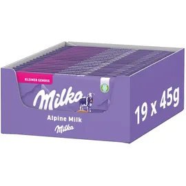 MILKA Alpenmilch Schokolade 19 Packungen 855 g