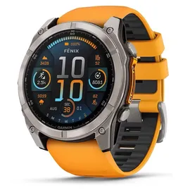 Garmin fenix 8 AMOLED 51 mm sapphire, graphit / titanium titan mit QuickFit Silikon-Armband 26 mm