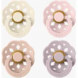 Bibs Boheme Schnuller 4er-Pack. Latex Größe 1, Ivory/Blush/Blossom/Dusky Lilac