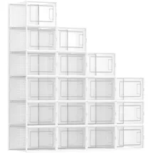 Songmics Schuhbox 8er Set transparent-weiß