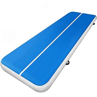 VEVOR Gymnastikmatte 400x100x10CM Tumbling Matte Blau und Weiß Aufblasbar Gymnastik Tumbling Matte Mat Trainingsmatten Inflatable Air Track Training für Gymnastik, Kampfsport, Cheerleading