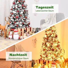 Costway Künstlicher Weihnachtsbaum mit Warmweißen Led-Leuchten 180cm