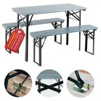 Bierzeltgarnitur Festzeltgarnitur Biertischgarnitur Bierbank Kurz Balkon Grau