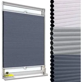 Woltu Wabenplissee ohne Bohren Verdunklung Thermo Doppelplissee Klemmfix Zweifarbig, Plissee Faltrollo Sonnen-, Sicht- Und Schallschutz, Jalousie Plisseerollo für Fenster Und Tür,