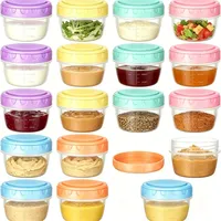 Gokemuak 18 Stück Kleine Frischhaltedosen mit Deckel, Kleine Gefrierdosen 80ml, mit Messskala, Luftdichte, Mikrowellengeeignete, Mini Auslaufsichere Vorratsdosen für Soßen, Dips und Gewürze