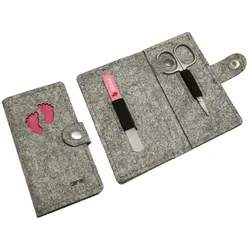 Canal Maniküre-Etui aus Filz Babyrosa Grau 2-teilig