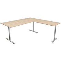 Kerkmann Form 1 Schreibtisch ahorn rechteckig, T-Fuß-Gestell silber 180,0