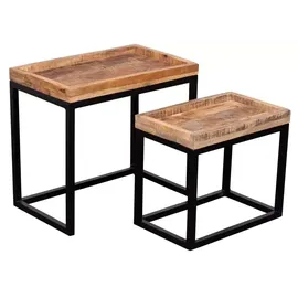 Mr. Deko Couchtisch 2er Set Lecce Mango natur