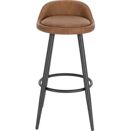 Woltu Barhocker 2er Set rund gepolstert 2 x 2 x 2 cm Braun