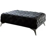 KAWOLA Hocker NARLA Chesterfield Velvet schwarz 110x110cm