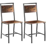 Vevor Landhausstil Esszimmerstuhl Holz rustikales Braun/Schwarz 2 Stk.