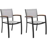Outdoor Edge KINGSBURY Gartenstuhl 55 x 48 x 85 cm schwarz/grau 2 St.
