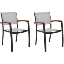 Outdoor Edge KINGSBURY Gartenstuhl 55 x 48 x 85 cm schwarz/grau 2 St.