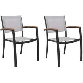 Outdoor Edge KINGSBURY Gartenstuhl 55 x 48 x 85 cm schwarz/grau 2 St.