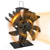 UZIMOO Kaminventilator, 7 Blättern Ofenventilator ohne Strom Leiser Betrieb, Holzofenventilator Wärmebetrieben Kamin Ventilator, Hitzebetrieben Kaminbesteck Ventilator für Holz/Holzbrenner/Kamin