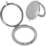Kompakter Kosmetikspiegel, Runder Falt-kosmetikspiegel, Tragbarer Taschenspiegel, 7 Cm Kleiner Taschenspiegel, Kompakter Vergrößerungsspiegel Im Münzfach Für Reise-make-up (silber) - Crezuo