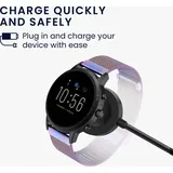 kwmobile USB Kabel Charger kompatibel mit Fossil Gen 6 5 4 Smartwatch/Skagen Falster 2 Ladekabel - Smart Watch Ersatzkabel - Fitnesstracker Aufladekabel in Schwarz