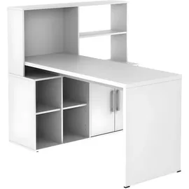 vente-unique Eckschreibtisch mit Stauraum - Weiß - LEON