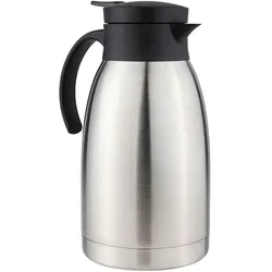 Haushalt International Isolierkanne Thermoskanne 2 L mit Quick Tip Verschluss aus Edelstahl