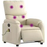 vidaXL Massagesessel Elektrisch Kunstleder 99 x 99 x 99 cm Creme mit Fernbedienung