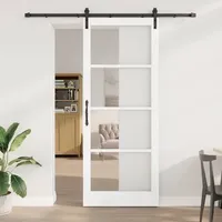 vidaXL Schiebetür mit Beschlägen 'ORKDAL'Weiß 93x232 cm