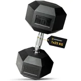 HQ Germany® Hexagon Hanteln 25kg 2 Stück | Geruchsarm, ±1,5% Gewichtstoleranz | 25kg Hantel, 25 kg hanteln 2er Set, Kurzhantel, Dumbbell, 25 Kilo Hantel Set, Hantelset Hexagon