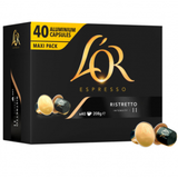 100 RISTRETTO L'OR Espresso-Kaffeekapseln – Nespresso-kompatible Aluminiumkapseln