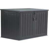 Gardiun Soften Gartenbox aus Kunstharz, 775 Liter, mit Gasdruckdämpfer, 116 x 71 x 109/112,5 cm, Schwarz