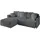 altdecor Ecksofa Ottomane links LONLI-L 251x189x68 Dunkelgrau Cord