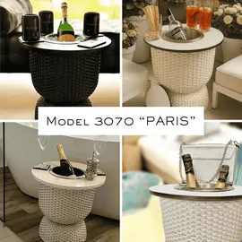 cootab cooler table 3-in-1 Loungetisch mit Edelstahl-Kühler - Champagner/Schwarz