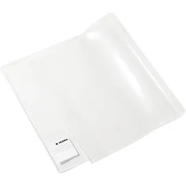 Herma Buchumschlag 28,5 x 54 cm Basic, Buchhülle mit Beschriftungsetikett & Kantenschutz aus abwischbarer Polypropylen-Folie, Buchschoner für Schulbücher, transparent