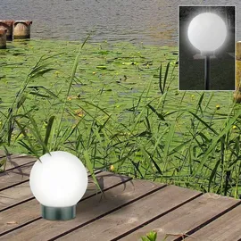 Buri Kugelleuchte Kunststoff 2er Set Solar LED weiß