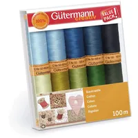 Gütermann creativ Nähfaden-Set mit 10 Spulen Baumwolle 100 m in verschiedenen Farben
