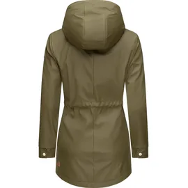 Ragwear Damen, gefütterter Regenmantel wasserdichte Lange Regenjacke mit Kapuze Monadis Rainy Intl. Olive Gr. XXL - XXL