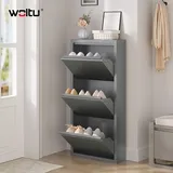Woltu Schuhregal 50 x 106 x 15 cm grau / grau