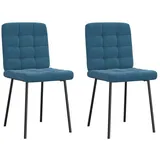 vidaXL Esszimmerstühle 2 Stk. Blau Samt