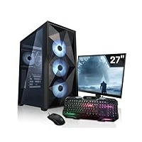 SYSTEMTREFF Gaming Komplett PC Set AMD Ryzen 7 5700X 8x4.6GHz | AMD Radeon RX 7700 XT 12GB DX12 | 1TB M.2 NVMe | 32GB DDR4 RAM | WLAN Desktop Paket Computer für Gamer, Gaming