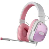 SADES Dpower SA-722 Gaming Headset, weiß/pink, 3,5 mm Klinke, kabelgebunden, Stereo, Over Ear, PC, PS4 u. 5, Xbox, Nintendo Switch
