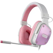 SADES Dpower SA-722 Gaming Headset, weiß/pink, 3,5 mm Klinke, kabelgebunden, Stereo, Over Ear, PC, PS4 u. 5, Xbox, Nintendo Switch